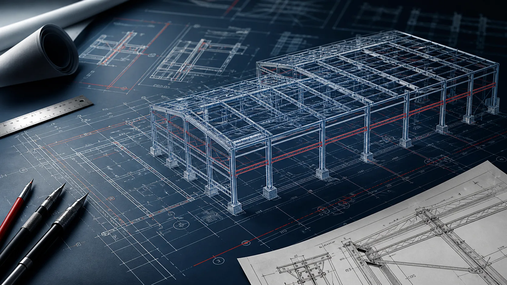 Blueprint profesional pentru proiectare structura metalica